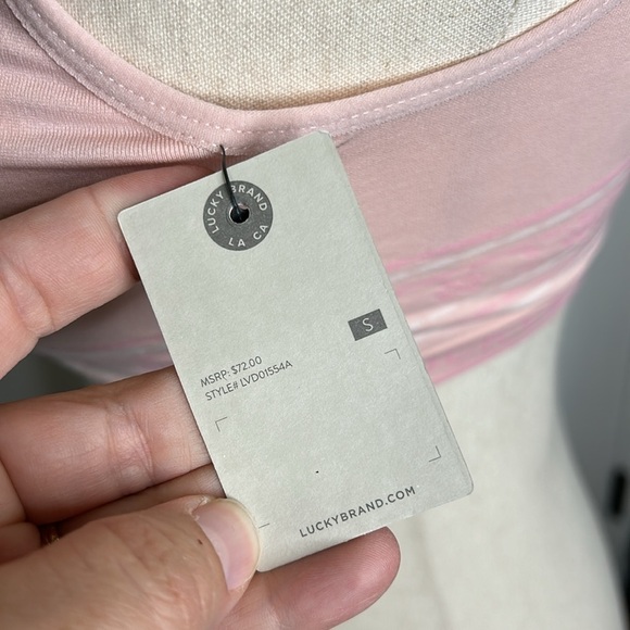 Lucky Brand Seamless Comfort Bra NWT Women's Small Light Pink Spellout - Picture 4 of 5
